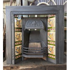 Beautiful Reclaimed Art Nouveau Cast Iron Fireplace