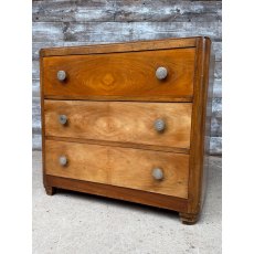 Vintage Art Deco Mahogany Veneer Chest Of Drawers