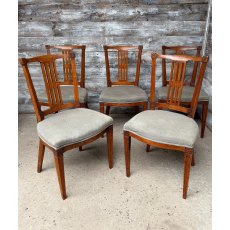 Antique Set Of 6 19th Century Dutch Elm Dining Chairs