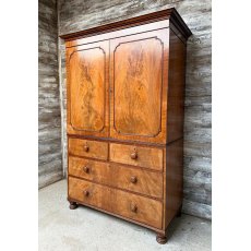 Magnificent Victorian Mahogany Linen Press