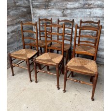 A Great Set Of 6 Ladderback Dining Chairs