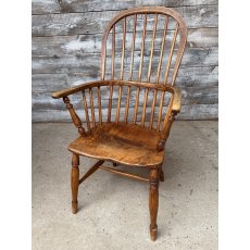 Fabulous Antique George III Elm & Ash Windsor Armchair