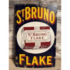 Antique St Bruno Flake Cigarettes Enamel Sign Antique St Bruno Flake Cigarettes Enamel Sign