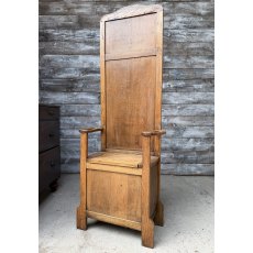 Unusual Arts & Crafts Solid Oak Hall Seat