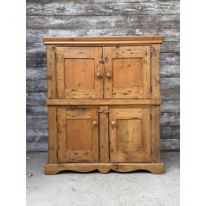Vintage Waxed Pine School Cupboard