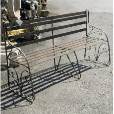 Antique Victorian Wrought Iron Garden Bench Antique Victorian Wrought Iron Garden Bench