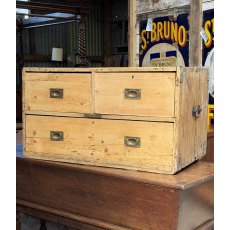 A 19th Century Pine Campaign Chest A 19th Century Pine Campaign Chest