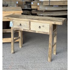 Rustic Elm Two Drawer Side Table Rustic Elm Two Drawer Side Table