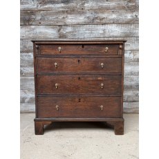 A Small 19thC English Oak Chest Of Drawers A Small 19thC English Oak Chest Of Drawers