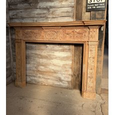 A Reclaimed Stripped Pine Neoclassical Carved Fire Surround A Reclaimed Stripped Pine Neoclassical Carved Fire Surround
