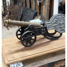 Antique Cast Brass & Iron Model Cannon Antique Cast Brass & Iron Model Cannon