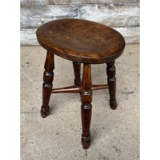 Antique 19thC Joined Elm Stool