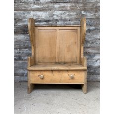 A Rustic Antique Country Made Pine Settle A Rustic Antique Country Made Pine Settle