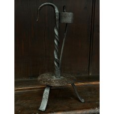 Antique 18th Century Sprung Iron Candle Holder Antique 18th Century Sprung Iron Candle Holder