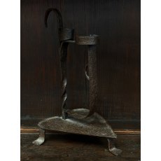 Antique 18th Century Sprung Iron Candle Holder Antique 18th Century Sprung Iron Candle Holder