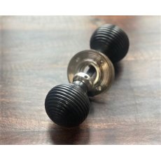 Ebonised Wooden Beehive Door Knobs (Nickel)