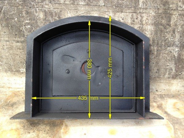Small Cast Iron Glass Door For DIY Wood Fired Pizza Ovens | Made In Portugal | Matte Black | Tempered Glass
