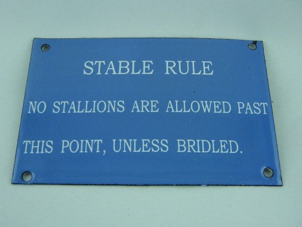Wells Reclamation Enamel Sign (Stable Rules)
