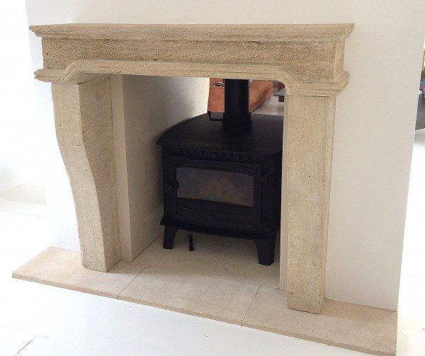 Wells Reclamation Stone Fireplace (French Vienne)