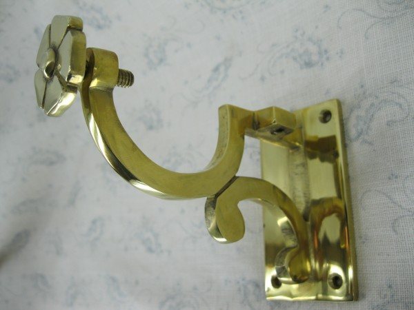 Wells Reclamation Brass Curtain Pole Bracket