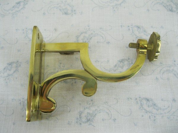 Brass Curtain Pole Bracket Wells Reclamation