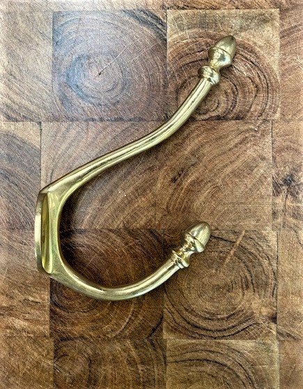 Wells Reclamation Brass Hat & Coat Hook (Acorn)