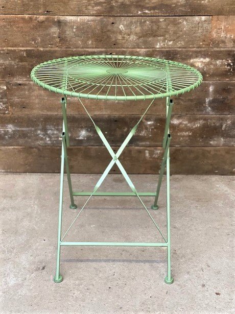 Wells Reclamation Small Round Folding Wire Tables