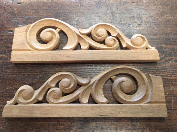 Wells Reclamation Teak Carving (Scroll)