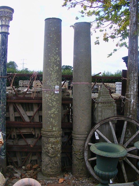 Wells Reclamation Pair of Carved Stone Liverpool Columns