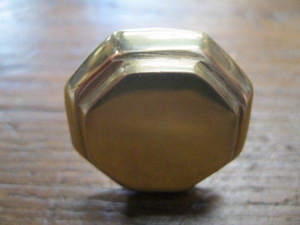 Wells Reclamation Octagonal Brass Cupboard Knobs