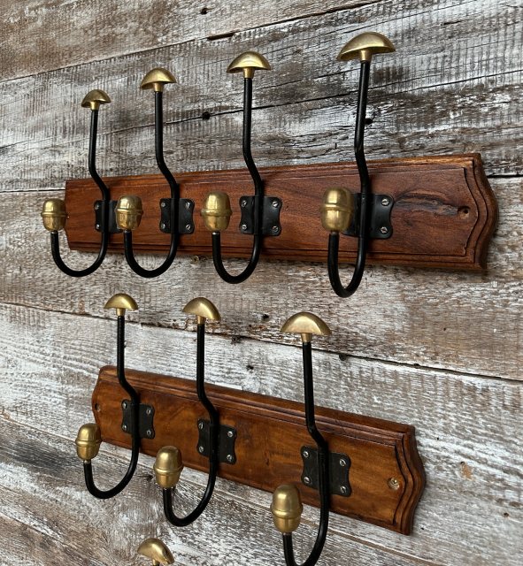 Brass Mounted Hat Coat Hooks