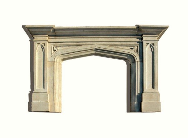 Wells Reclamation Stone Fireplace (English Gothic)