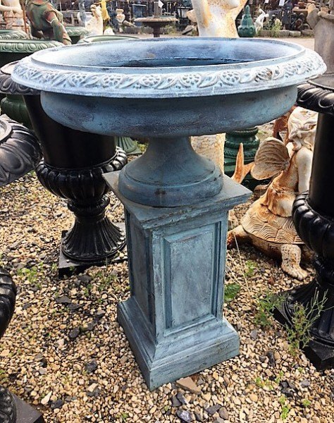 Wells Reclamation Cast Iron Urn on Plinth