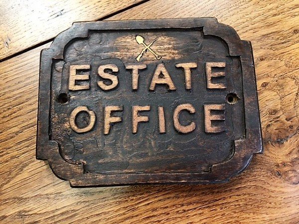 Wells Reclamation Wooden Sign (Estate Office)