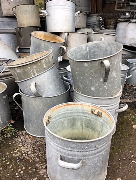 Wells Reclamation Reclaimed Galvanised Buckets