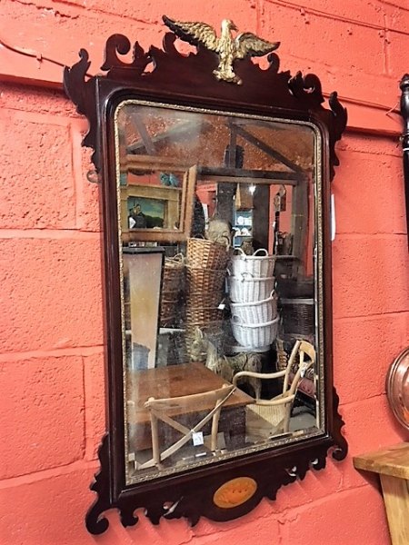 Vintage Inlaid Mahogany Mirror