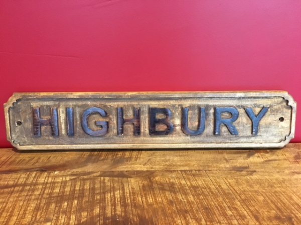 Wells Reclamation Wooden Sign (Highbury)