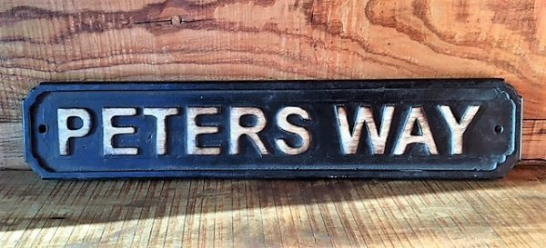 Wells Reclamation Wooden Sign (Peters Way)