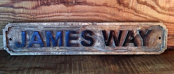 Wells Reclamation Wooden Sign (James Way)