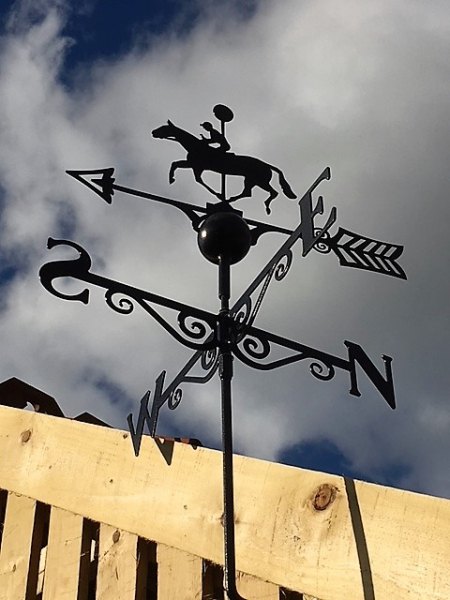 Wells Reclamation Black Weathervane (Horse & Jockey)