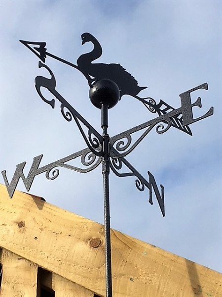 Wells Reclamation Black Weathervane (Swan)