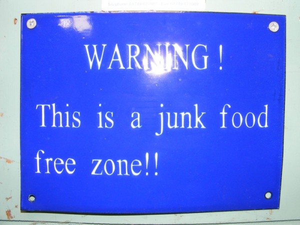 Wells Reclamation Enamel Sign (Junk Food Free Zone)