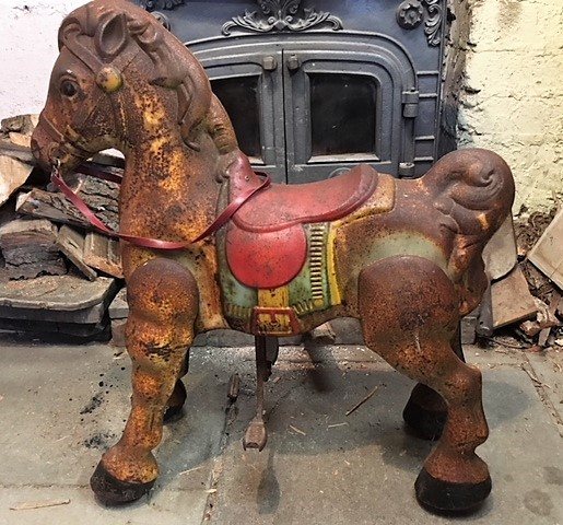 Wells Reclamation Original 1950's Mobo Broncho Tin Horse