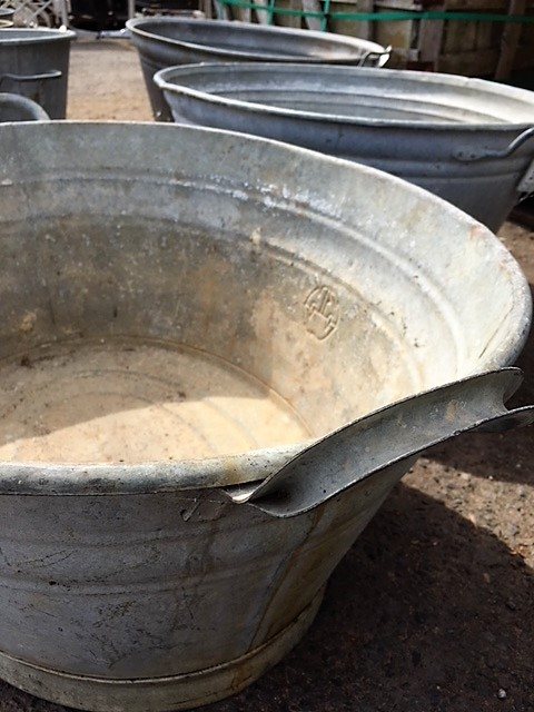 Wells Reclamation Vintage Galvanised Baths & Buckets