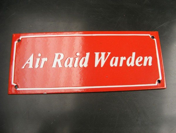 Enamel Sign (Air Raid)