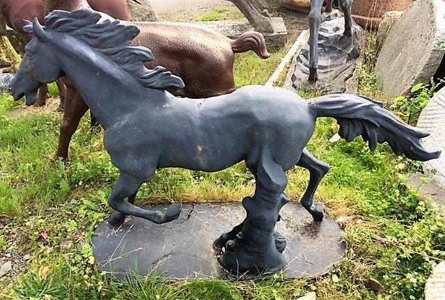 Wells Reclamation Cast Iron Horse Statue (Galloping)