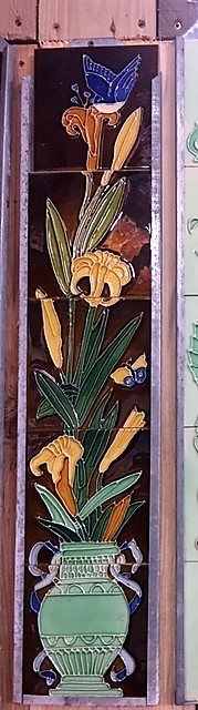 Wells Reclamation Fireplace Tile Set (Irises)