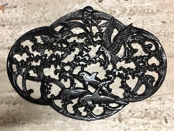 Wells Reclamation Cast Iron Door Mat (Birds & Dolphins)