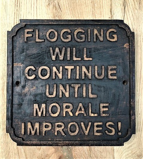 Wells Reclamation Wooden Sign (Flogging)