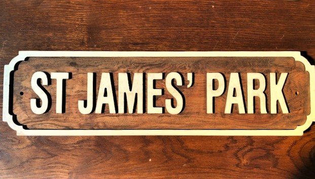 Wells Reclamation Wooden Sign (St James' Park)